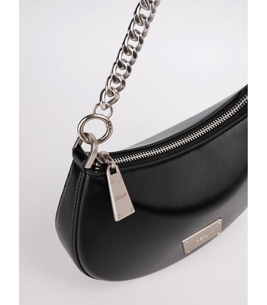 チェーンハンドル付きミニホーボーバッグ 詳細画像 ブラック 4